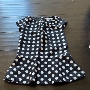 Janie and Jack Black and White Polka Dot Dress